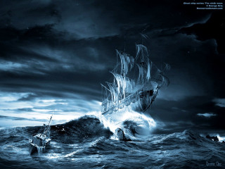 Ship ocean waves sails clouds - a ship in the ocean free wallpaper