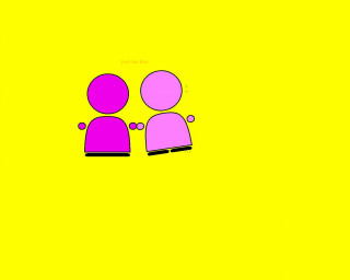 Couple people yellow background pink 2 - outline free wallpaper