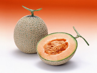 Melon cut half whole background 5 - a stem free wallpaper