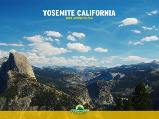 Yosemite california mountain range sky - a yellow border free wallpaper
