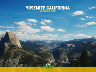 Yosemite california mountain range sky 4 - a yellow border free wallpaper for desktop