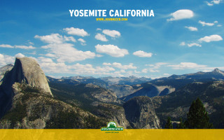 Yosemite california mountain range sky 6 - a yellow border free wallpaper for desktop