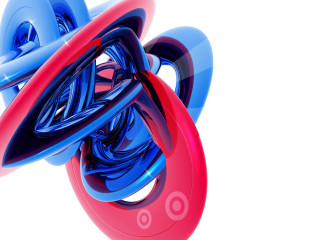 Red computer generated image of 2 - c4d free wallpaper for desktop