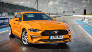Bright orange mustang car track - a track free wallpaper for desktop