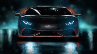 Futuristic car bright light headlights - a futuristic car free wallpaper