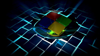 Colorful cube black background blue - a green circle free wallpaper