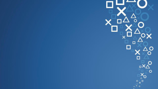 Blue background white pattern letters - video game free wallpaper for desktop