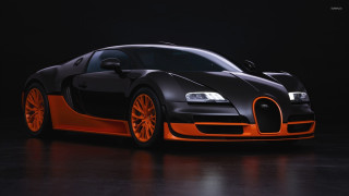 Black orange bugatti orange rims 2 - wheel free wallpaper