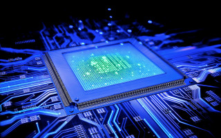 Computer processor blue background circuit - ray free wallpaper for desktop