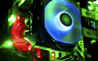 Computer case blue red fan - fan free wallpaper