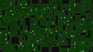 Circuit board colored dots black - cybernetic free wallpaper