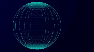 Blue sphere lines dark sky - a blue circle free wallpaper