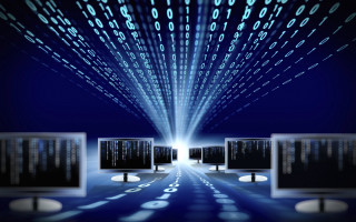 Computer screen data blue background - technology free wallpaper