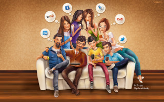 Group couch social icons laptop - the couch free wallpaper