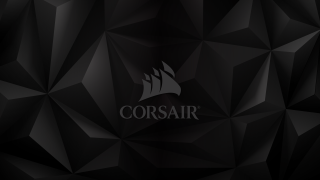 Black background white corsair logo - crystal cubism free wallpaper