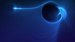 Blue curved plasma moon glowing - plasma free wallpaper