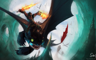 Dragon glowing head glowing tail - a flame free wallpaper for desktop