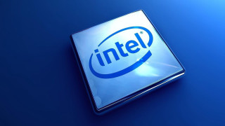 Intel logo blue background reflection 2 - free technology wallpaper for desktop