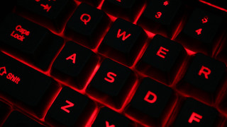 Red keyboard close up illuminated - the letter free wallpaper