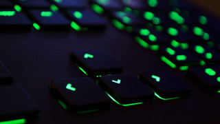Keyboard glowing keys closeup green - unreal free wallpaper
