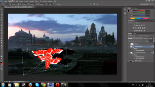 City red flower black background - a picture of a city free wallpaper