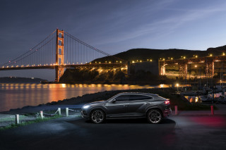 Car parked bridge night lights - brian fies free wallpaper