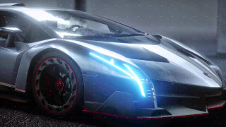 Futuristic car bright light rear - rear free wallpaper for desktop