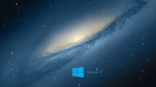 Blue space galaxy windows10 logo - the bottom right corner free wallpaper