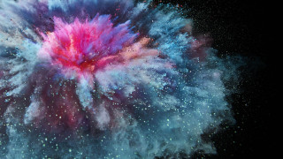 Colorful powder explosion dark sky 2 - particle free wallpaper for desktop