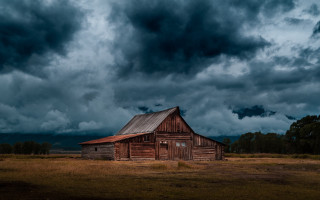 Barn field stormy sky dark - dark cloud free wallpaper