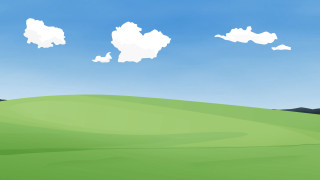 Green field blue sky clouds 43 - a hill in the distance free wallpaper