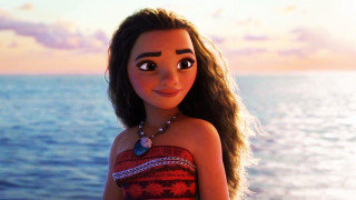 Cartoon girl beach ocean sunset - disney free wallpaper