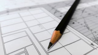 Pencil blueprint house drawing design - a pencil free wallpaper