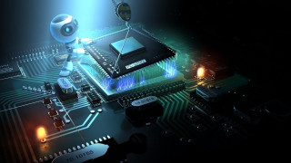 Robot computer board light circuit 2 - technology free wallpaper for desktop