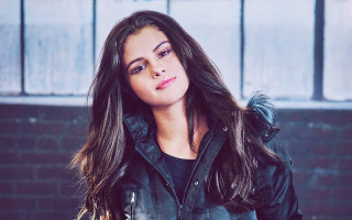 Woman black jacket brick wall 2 - hq free wallpaper