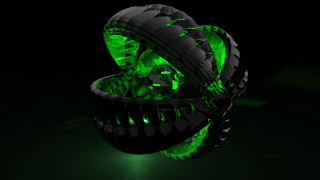 Green tire skull dark reflection 2 - a skull free wallpaper