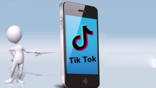 Person pointing tiktok phone screen - animation free wallpaper