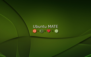 Green heart wave ubuntu mate - a red heart free wallpaper