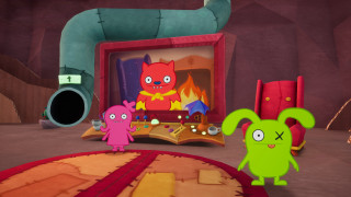 Cartoon monsters fireplace clock scene - anson maddock free wallpaper