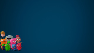 Cartoon characters line blue background - amazing free wallpaper