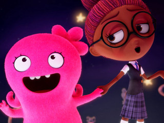 Cartoon pinkmonster purplestars afrofuturism schooluniform - felixkelly free wallpaper