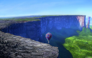 Balloon cliff magicrealism pixar disney - floating free wallpaper