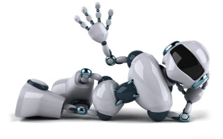 Robot falling arms outstretched legs - leg free wallpaper
