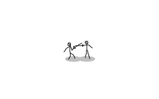 Stick figure holding stick pointing - free love wallpaper for desktop