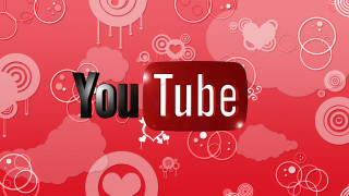Red background red youtube logo - white circle free wallpaper