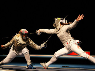 Fencing duel ball court black - fabien charuau free wallpaper