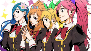 Anime girls group hands together - toyism free wallpaper