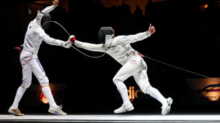Fencing men stage fight rope - their back free wallpaper for desktop