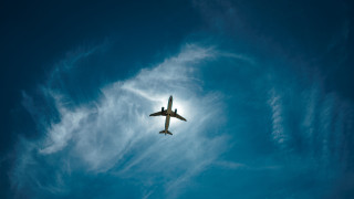 Plane flying blue sky clouds 3 - free airplane wallpaper
