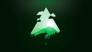 Green white mountain green sky - triangle free wallpaper